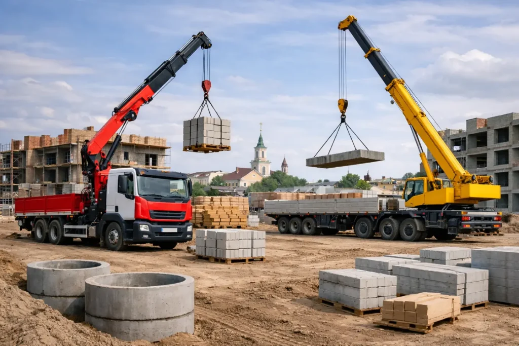 Аренда манипулятора в Гродно — разгрузка блоков Забудова
