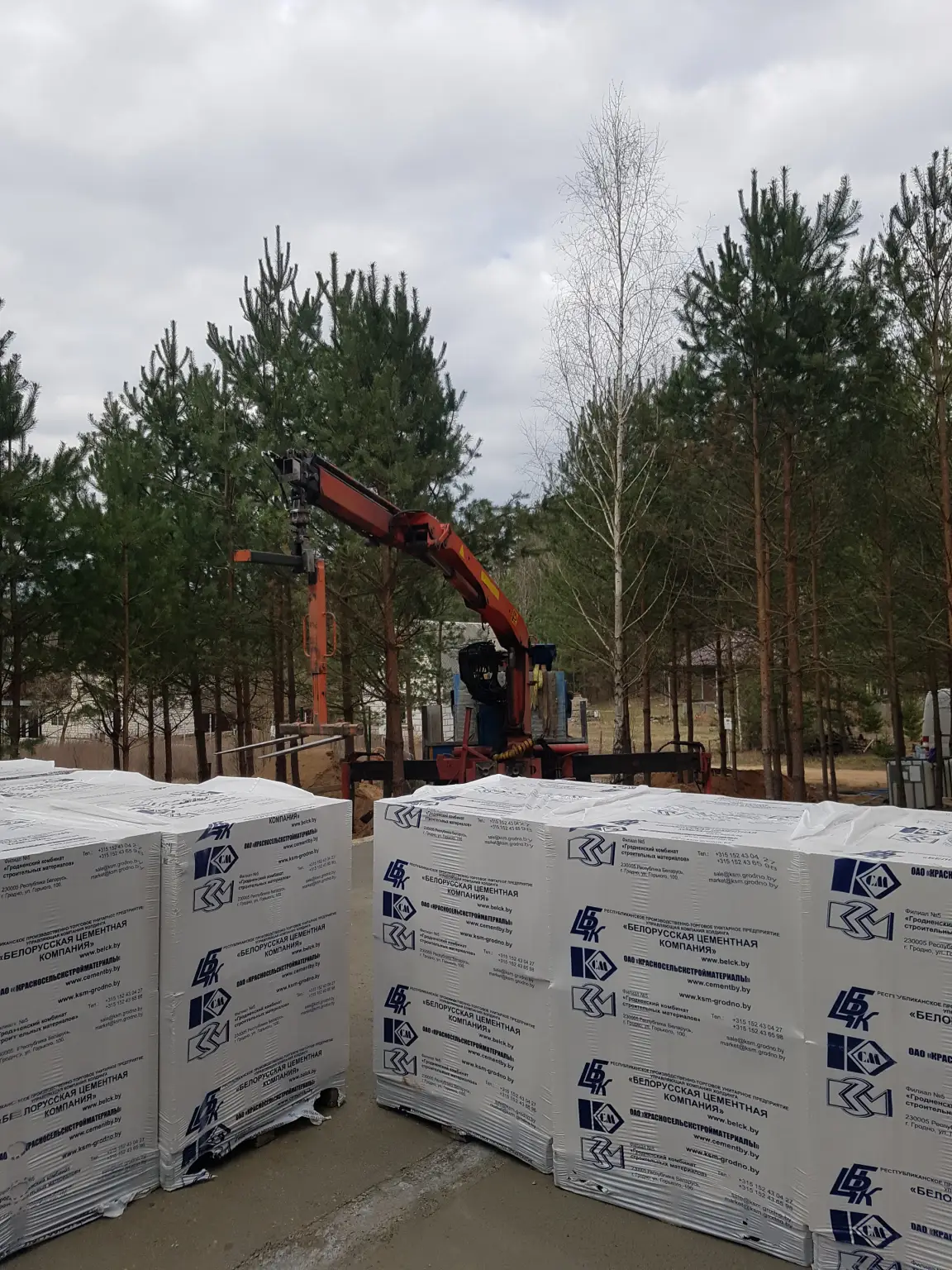 Доставка газосиликатных блоков манипулятором Гродно цена